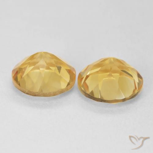 Gemas de Citrino Dorado medio natural de 3.59 ct, Redondo, VVS