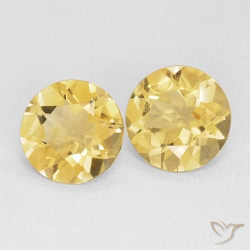 Gemas de Citrino Naranja dorado natural de 2.67 ct, Redondo, VVS