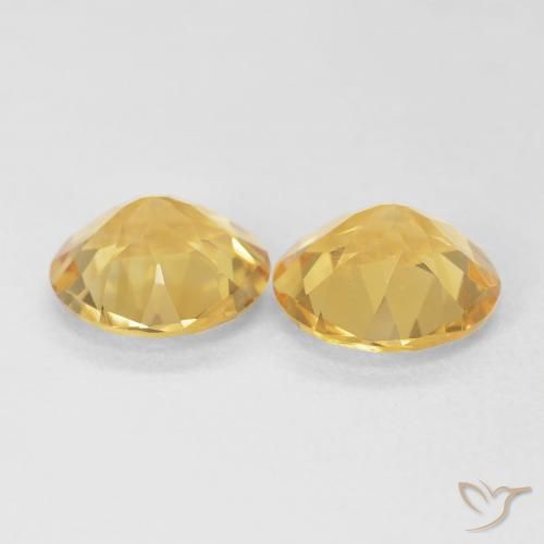 Gemas de Citrino Naranja dorado natural de 2.67 ct, Redondo, VVS