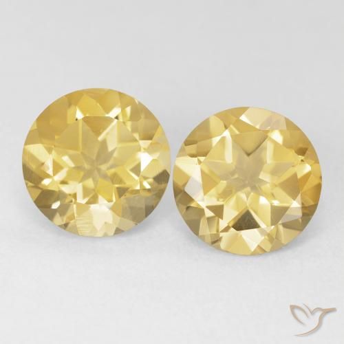3.54ctw Natural Dorado medio Citrino, Redondo, VVS