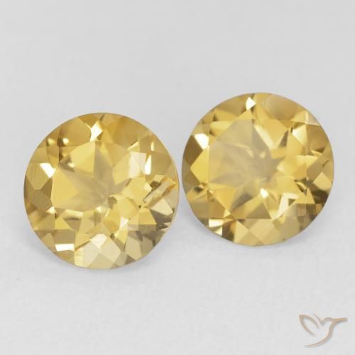 Gemas de Citrino Dorado medio natural de 3.54 ct, Redondo, VVS