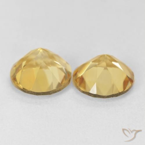 Gemas de Citrino Dorado medio natural de 3.54 ct, Redondo, VVS