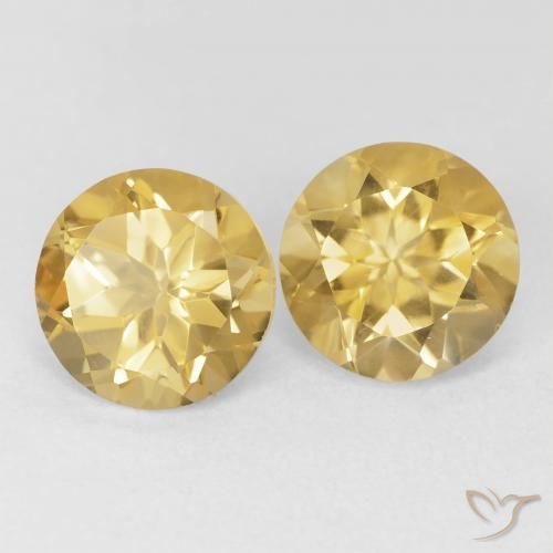 Gemas de Citrino Oro natural de 3.76 ct, Redondo, VVS