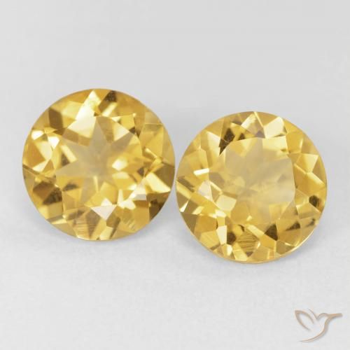 3.44ctw Natural Dorado medio Citrino, Redondo, VVS