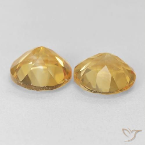 Gemas de Citrino Dorado medio natural de 3.44 ct, Redondo, VVS