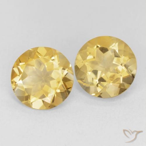 Gemas de Citrino Oro natural de 3.29 ct, Redondo, VVS