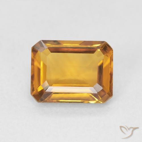 1.52ct Natural Naranja dorado Citrino, corte esmeralda, VVS