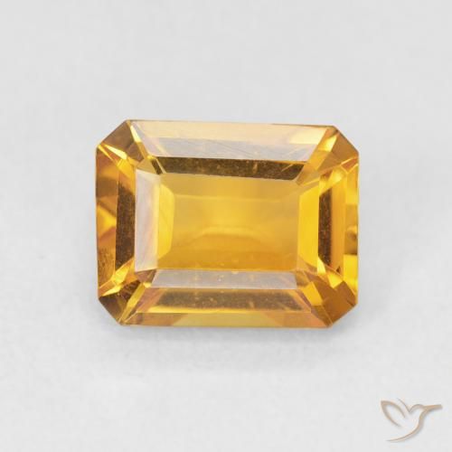 1.65ct Natural Medium Light-Golden Citrino, corte esmeralda, VVS