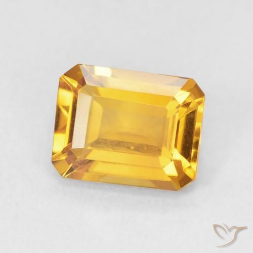 Citrino Medium Light-Golden natural de 1.65 ct, Corte Octágono / Esmeralda, VVS