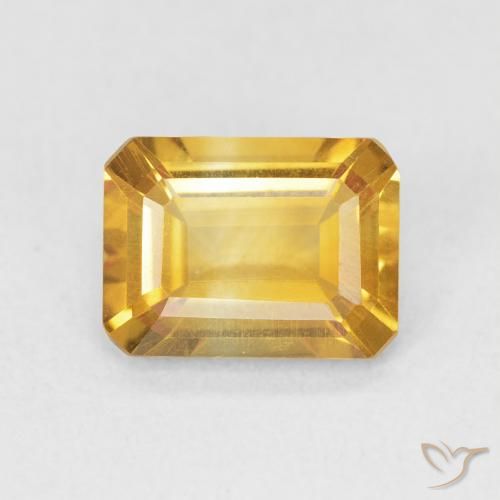 1.43ct Natural Dorado medio Citrino, corte esmeralda, VVS