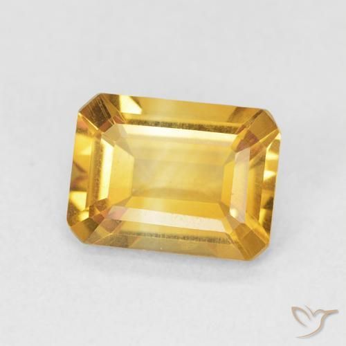 Citrino Dorado medio natural de 1.43 ct, Corte Octágono / Esmeralda, VVS