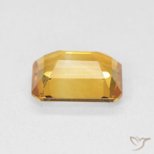 Citrino Dorado medio natural de 1.43 ct, Corte Octágono / Esmeralda, VVS