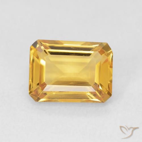 1.61ct Natural Naranja dorado Citrino, corte esmeralda, VVS
