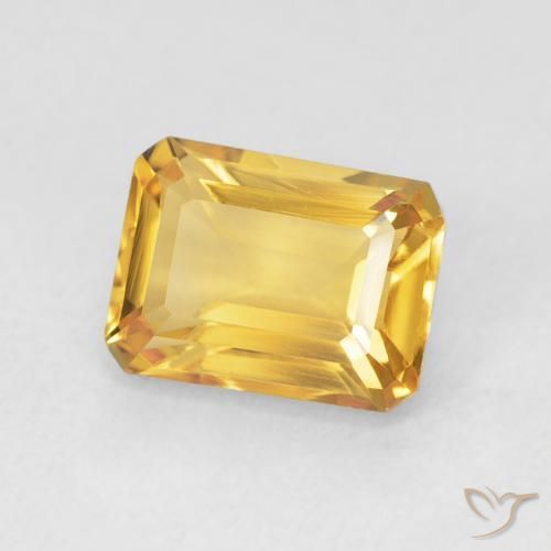 Citrino Naranja dorado natural de 1.61 ct, Corte Octágono / Esmeralda, VVS