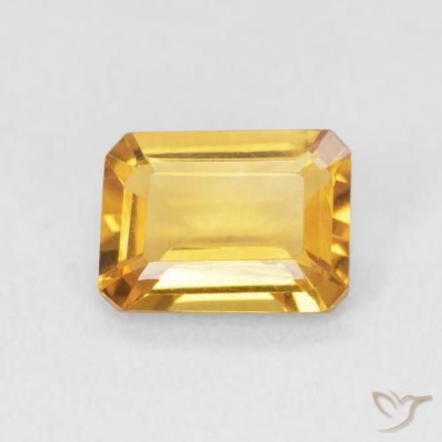 1.22ct Natural Naranja dorado Citrino, corte esmeralda, VVS