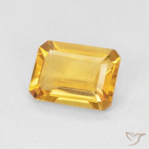Citrino Naranja dorado natural de 1.22 ct, Corte Octágono / Esmeralda, VVS