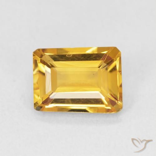 1.32ct Natural Naranja dorado Citrino, corte esmeralda, VVS