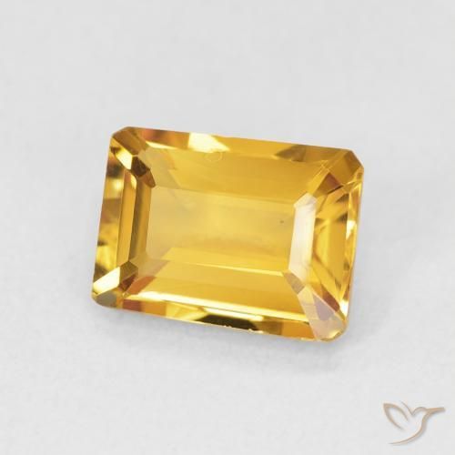 Citrino Naranja dorado natural de 1.32 ct, Corte Octágono / Esmeralda, VVS