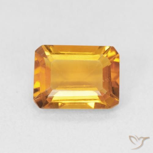 1.26ct Natural Dorado medio Citrino, corte esmeralda, VVS