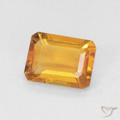 Citrino Dorado medio natural de 1.26 ct, Corte Octágono / Esmeralda, VVS