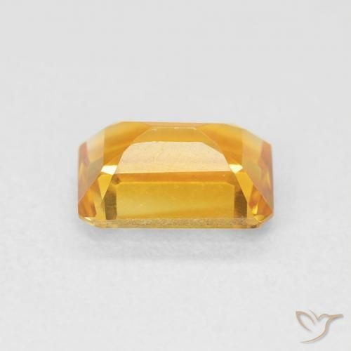 Citrino Dorado medio natural de 1.26 ct, Corte Octágono / Esmeralda, VVS