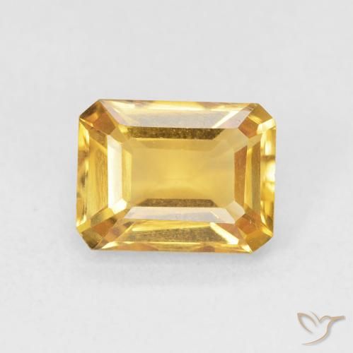 1.57ct Natural Naranja dorado Citrino, corte esmeralda, VVS
