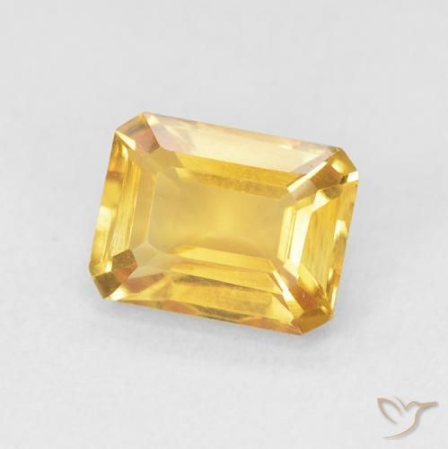 Citrino Naranja dorado natural de 1.57 ct, Corte Octágono / Esmeralda, VVS