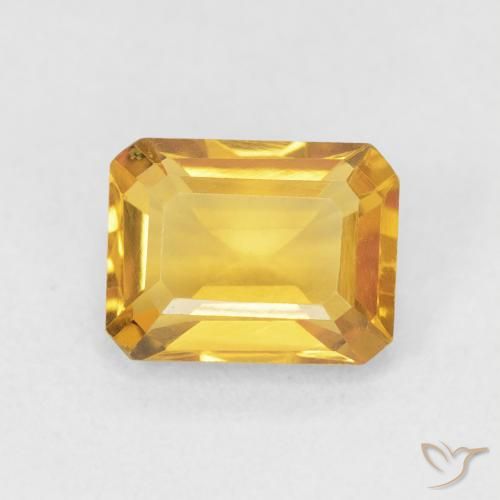 1.52ct Natural Naranja dorado Citrino, corte esmeralda, VVS