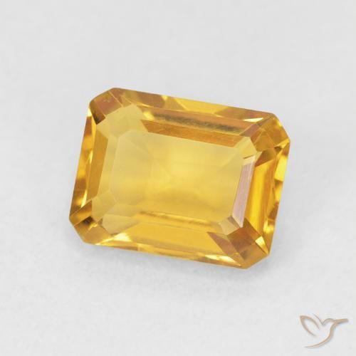 Citrino Naranja dorado natural de 1.52 ct, Corte Octágono / Esmeralda, VVS