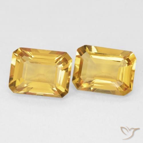 Gemas de Citrino Dorado natural de 2.86 ct, Corte Octágono / Esmeralda, VVS-VS