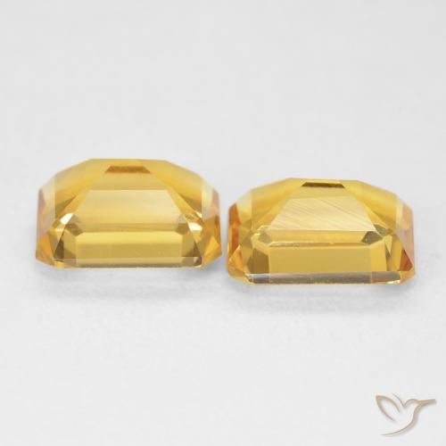 Gemas de Citrino Dorado natural de 2.86 ct, Corte Octágono / Esmeralda, VVS-VS