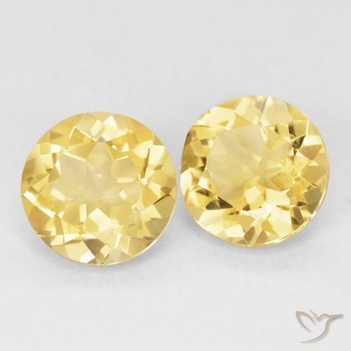 Gemas de Citrino Amarillo toscana natural de 3.58 ct, Redondo, VVS-VS