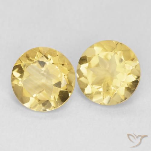 Gemas de Citrino Amarillo toscana natural de 2.22 ct, Redondo, VVS-VS