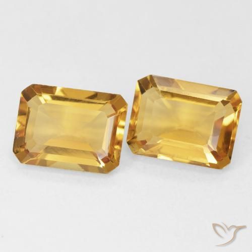 Gemas de Citrino Dorado natural de 2.84 ct, Corte Octágono / Esmeralda, VVS-VS