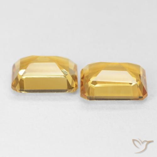 Gemas de Citrino Dorado natural de 2.84 ct, Corte Octágono / Esmeralda, VVS-VS