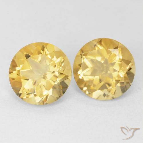 Gemas de Citrino Naranja dorado natural de 3.62 ct, Redondo, VVS-VS