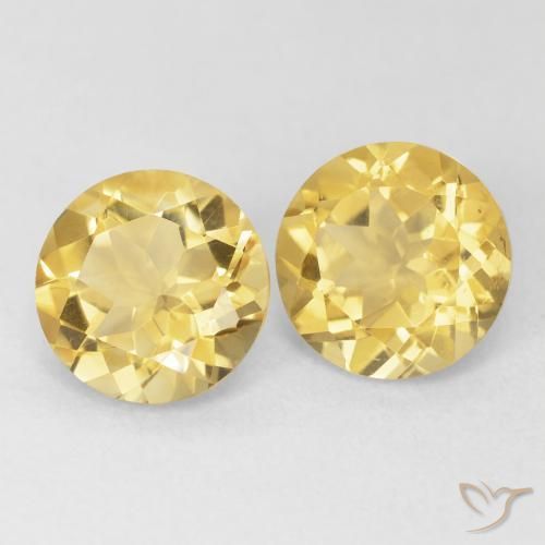 Gemas de Citrino Amarillo toscana natural de 3.61 ct, Redondo, VVS-VS
