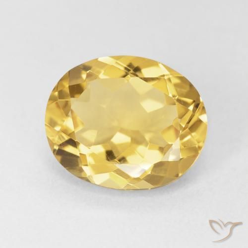 Citrino Dorado medio natural de 4.20 ct, Ovalada, VVS