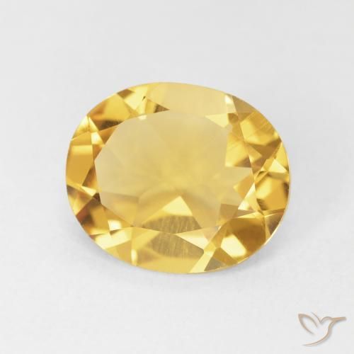 Citrino Amarillo-dorado claro natural de 3.51 ct, Ovalada, VVS