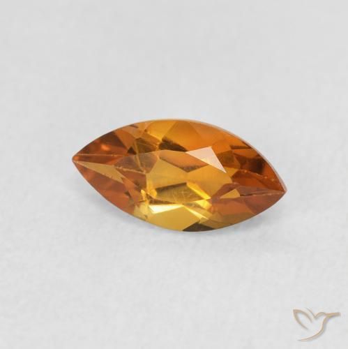 Citrino Naranja medio natural de 0.58 ct, Marquesa, VS