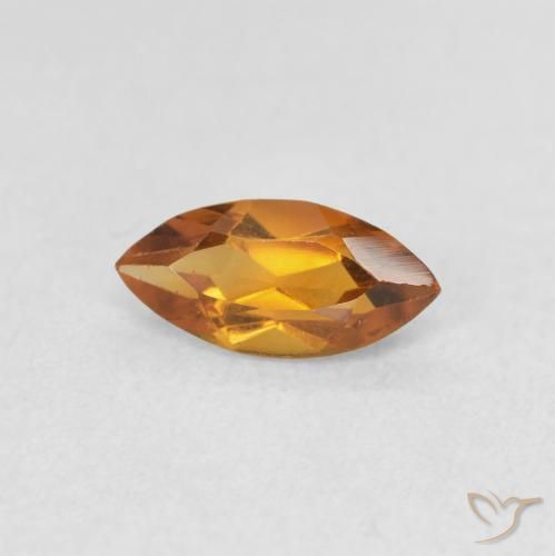 Citrino Naranja medio natural de 0.52 ct, Marquesa, VS