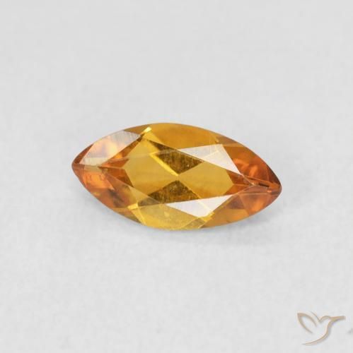 Citrino Naranja medio natural de 0.46 ct, Marquesa, VVS-VS