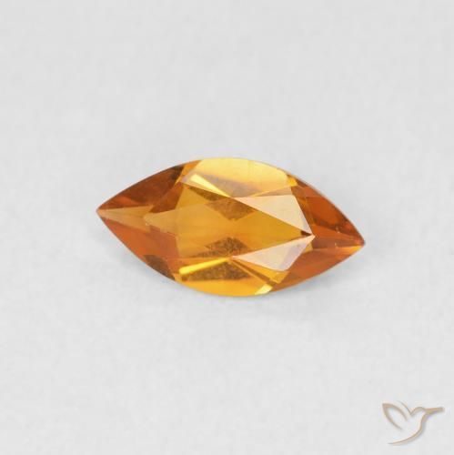 Citrino Naranja medio natural de 0.47 ct, Marquesa, VVS