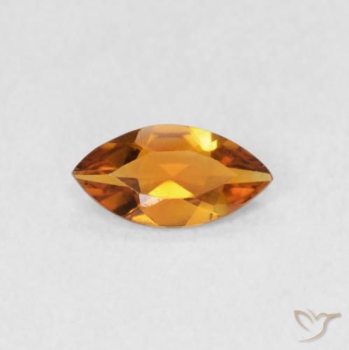 0.46ct Natural Dorado naranja oscuro Citrino, Marquesa, VVS