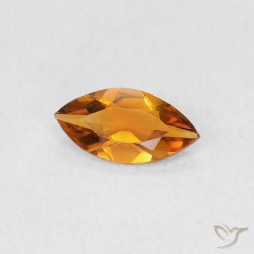 Citrino Dorado naranja oscuro natural de 0.46 ct, Marquesa, VVS