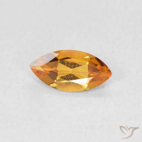 Citrino Naranja medio natural de 0.48 ct, Marquesa, VVS