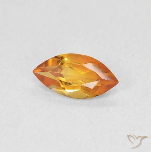 Citrino Naranja medio natural de 0.48 ct, Marquesa, VVS