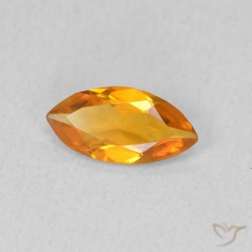 Citrino Dorado naranja intenso natural de 0.40 ct, Marquesa, VVS