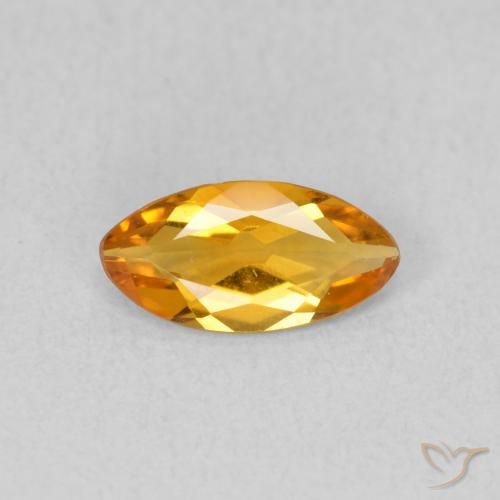 0.43ct Natural Dorado naranja oscuro Citrino, Marquesa, VVS