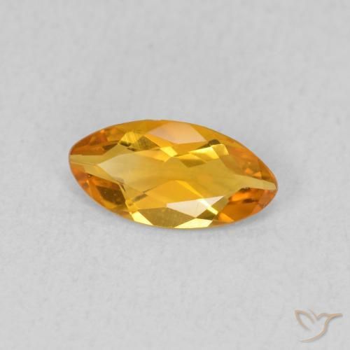 Citrino Dorado naranja oscuro natural de 0.43 ct, Marquesa, VVS